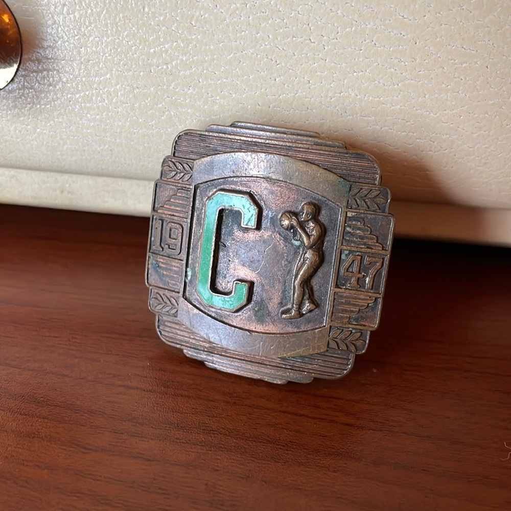 Vintage 1947 basketball belt buckle